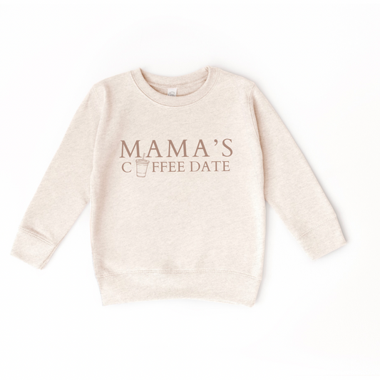 Mama’s Coffee Date Sweatshirt – Cozy Neutral Crew for Little Ones