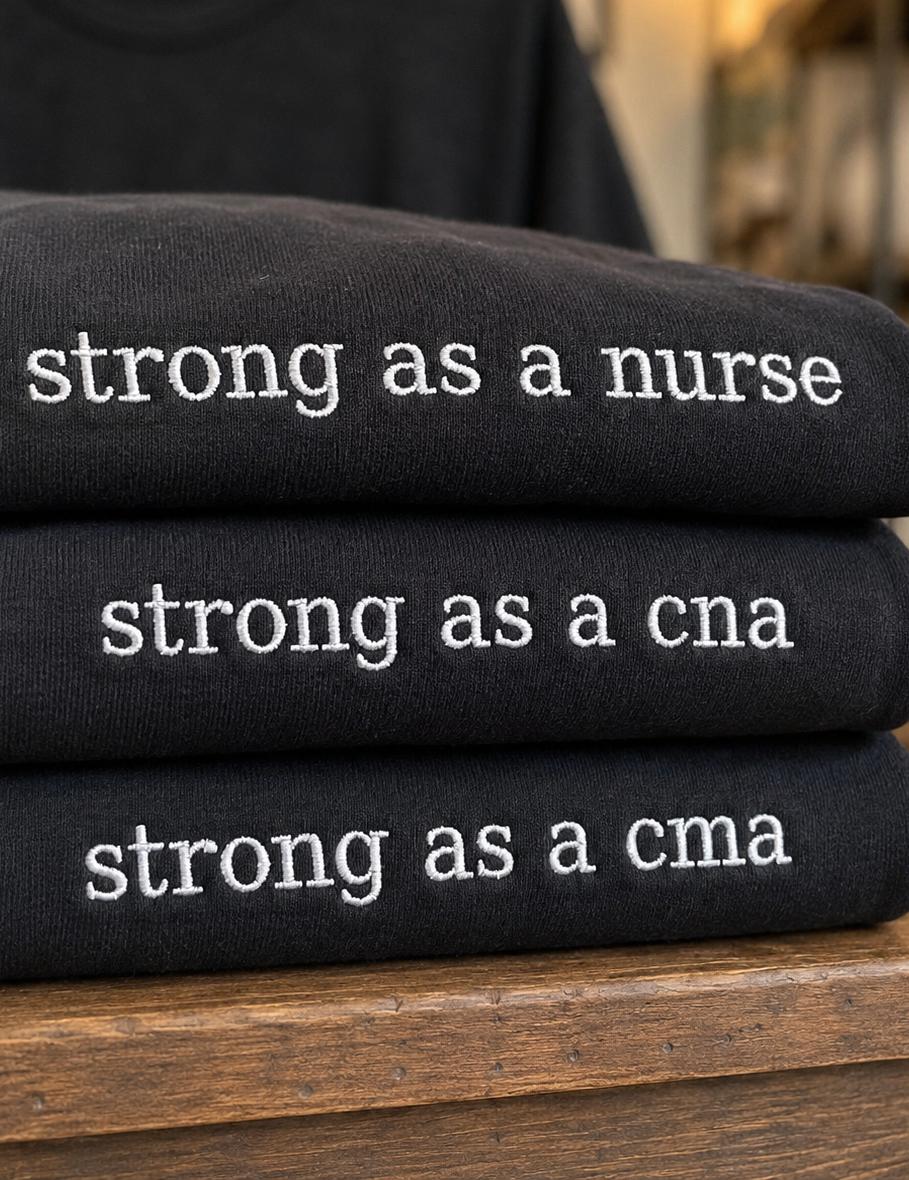 strong as a profession embroidered tee