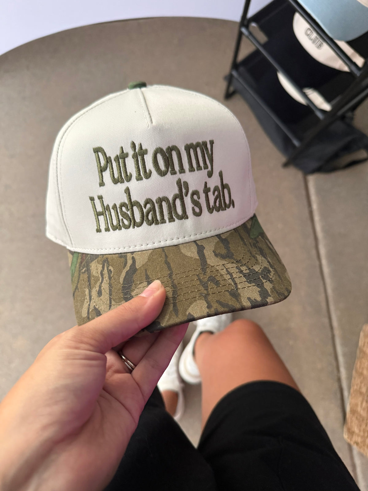 Put it on my Husband’s tab