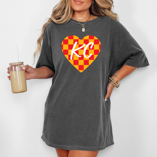 KC Checkered Heart Tee