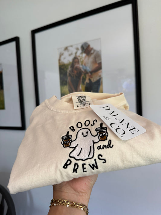 Boos & Brews Embroidered Tee