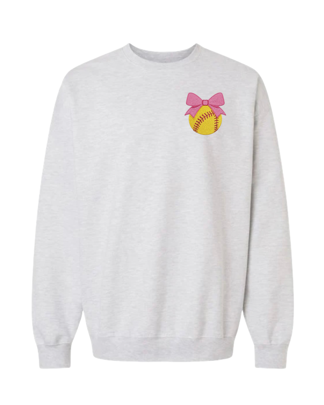 Embroidered Softball Bow Crew