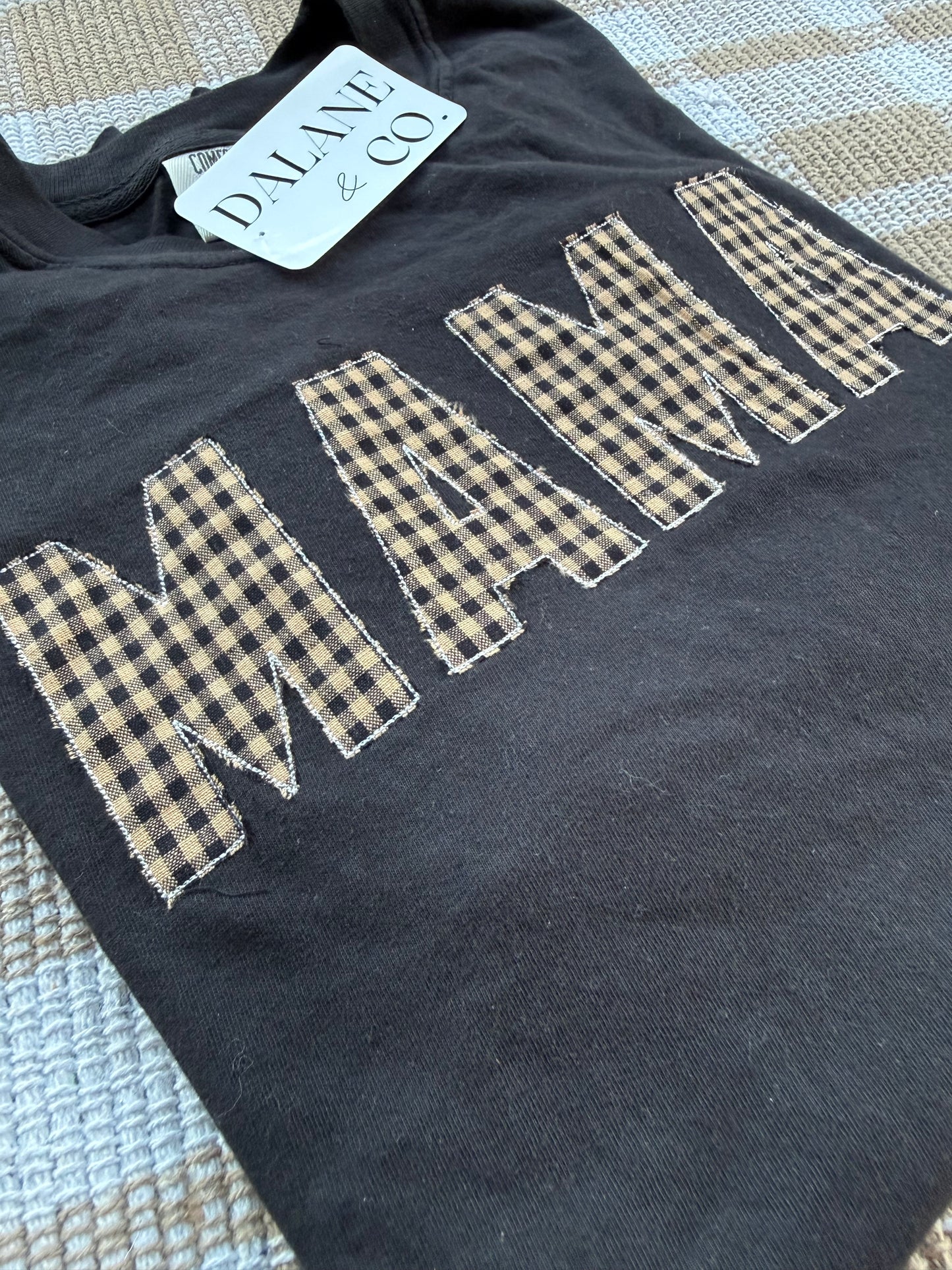 Mama Gingham Appliqué Tee