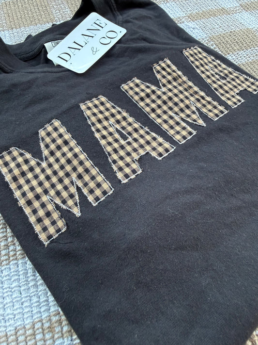 Mama Gingham Appliqué Tee