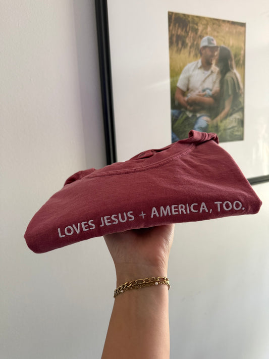 Loves Jesus + America Tee