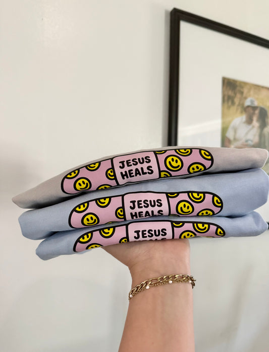 Jesus Heals Smiley Bandage Tee