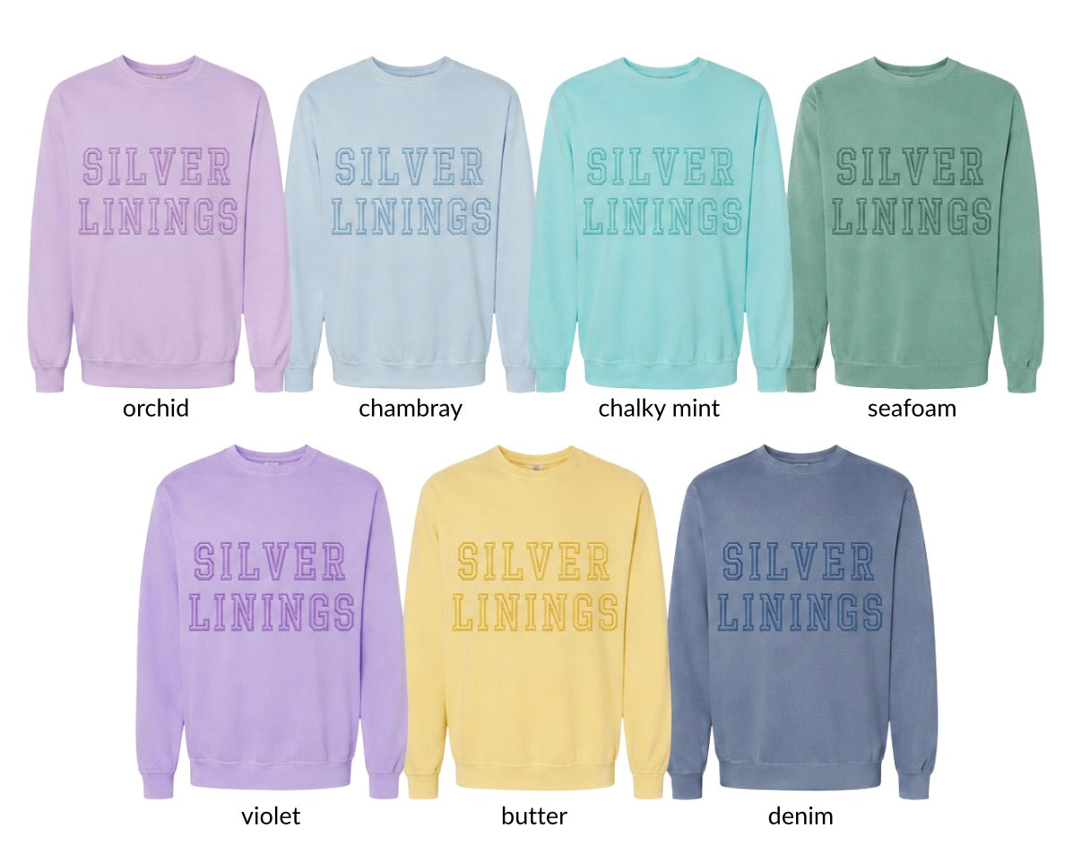 Embroidered Varsity Silver Linings Crew