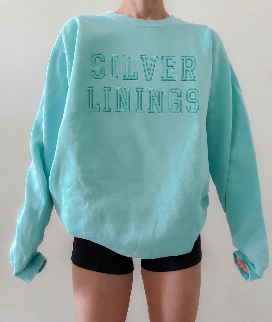 Embroidered Varsity Silver Linings Crew