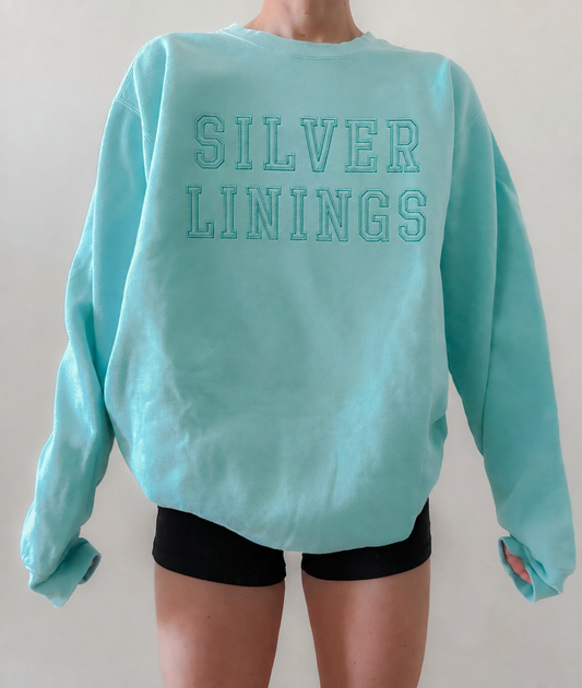 Embroidered Varsity Silver Linings Crew
