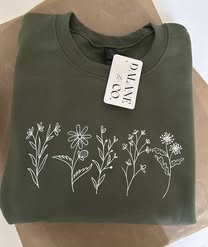 Botanical Bloom Crewneck – Olive